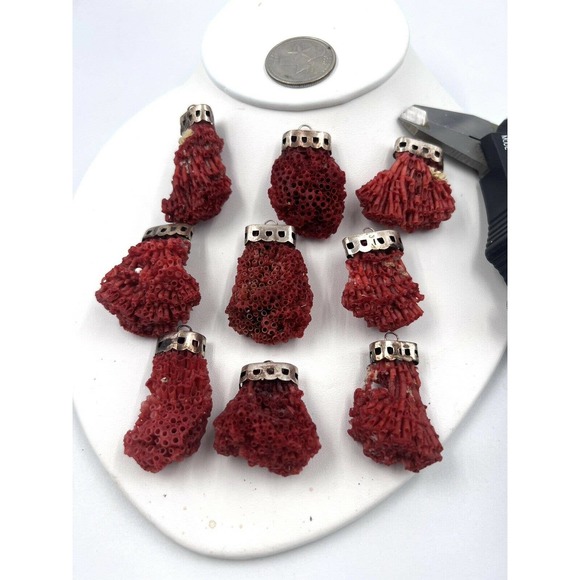 COPY - Natural Red Pipe Coral Pendant 925 Starling Silver Cape Buyer Will Get 1… - Picture 4 of 9